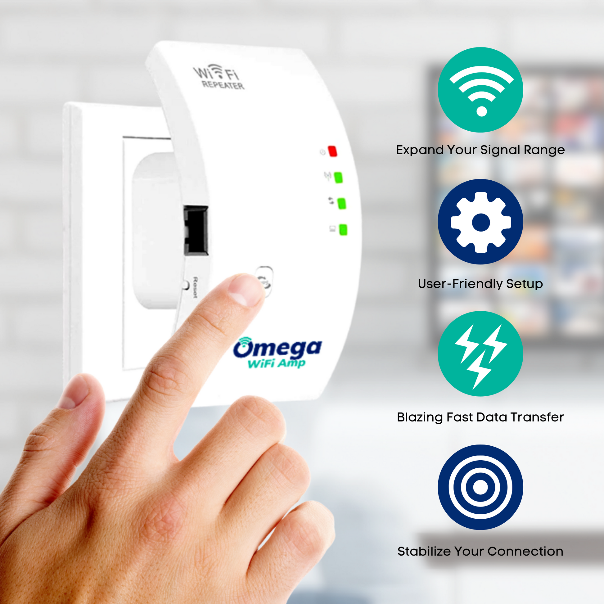 I® routeur wifi puissant Routage à double fréquence 1200M à travers  l'amplificateur de signal wifi sans fil intelligent répéteur mur